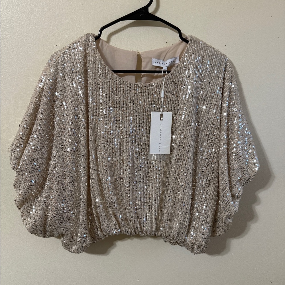 Endless Rose Sequin Crop Top NWT